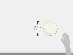 Blue Sky Contemporary Collection White With Gold Rim Plastic Plates - 7.5" (10 count) Disposable Dinnerware for Events and Parties