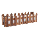 TOYANDONA Fence Shape Wooden Planter Box Outdoor Artificial Flower Planter Decorative Garden Pot for Patio and Balcony