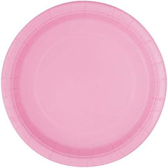 Lovely Pink Solid Round Dessert Plates - Vibrant 7" (Pack of 20) - Sturdy & Stylish - Perfect for Birthdays, Showers & Celebrations