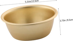 Ciieeo Korean Style Rice Wine Bowl Set 3-Piece Golden Aluminum Soup Bowls for Warm and Cool Drinks for Korean Cuisine and Outdoor Dining