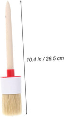 MERRYHAPY 4-Pack BBQ Brush Set Bristle Oil Painting Brush Wooden Handle for Grill Cleaning Chalk Paint Random