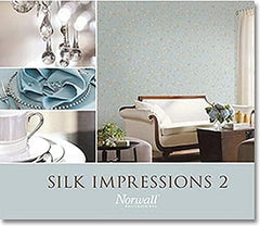 CONCORD WALLCOVERINGS ™ Silk Impressions 2, Contemporary Floral Bordo, Beige Wallpaper Sample