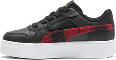 PUMA Toddler Girls Carina Street Punk Plaid Lace Up Sneakers Shoes Casual - Black