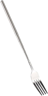 Extendable Stainless Steel Fork, 1 Piece, Long Handle, BBQ, Dinner, Dessert, Silver