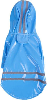 Dog Raincoat Blue Waterproof Reflective Strip All Seasons 30cm Chest Size 30 Pounds+
