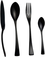 Black Stainless Steel Dinner Fork Premium Food Grade Cutlery Heavyweight Tableware for Home and Restaurant Elegant Tableware for Dining and Banquet