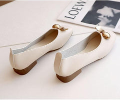 MATERUIEYES Fashion Casual Square Toe Women's Single Shoes Gentle Style Flat Shoes Slip On