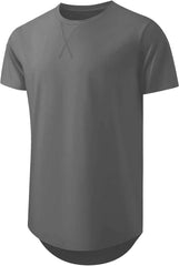 JMIERR Mens 3 Pack Cotton Hipster Hip Hop Longline Crewneck T-Shirt