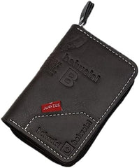 Mens walletmen Wallet Zipper RFID Bifold Wallet for Men ID card Window Credit Card Coin Photo Multifunction (Black)