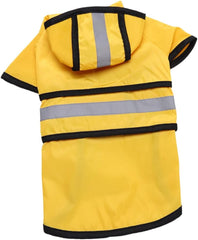 Angoily 2pcs Pet Dog Reflective Raincoat Hooded Rain Jacket for Small Dogs Yellow for Outdoor Walking Running and Spring Use