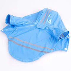 Dog Raincoat Blue Waterproof Reflective Strip All Seasons 30cm Chest Size 30 Pounds+