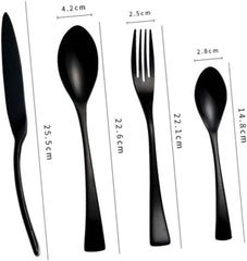 Stainless Steel Black Dinner Fork Western Cutlery Food Serving Fork for Elegant Dining Sturdy Tableware for Home Use