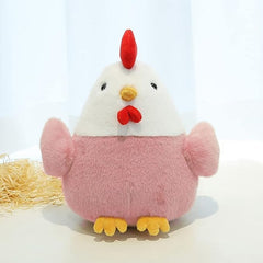 Chicken Stuffed Animal Toy Hen Easter Fluffy Cute Chick Plush Purple Pillow 7.8"