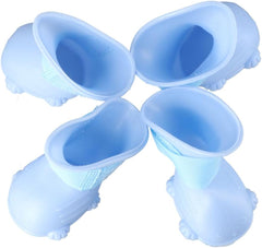 Pokinge 4 Pcs Pet Dog Rain Shoes, Candy Colors Waterproof Puppy Boot Cute Pet Sneaker for Small Dogs Anti-Slip Soft TEP Pet Paw Protector