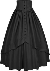 Mingyuezai Women Victorian Skirt Medieval Renaissance Peasant Skirt