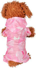 Raincoat for Dogs Waterproof Dog Rain Jacket Pink Dog Raincoats Coats Jackets for Small Dogs with Big Storage Bag Sporty Waterproof Elastic Sleeve Dog Clothes S