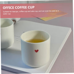 Cabilock Heart Ceramic Cup Simple Bone Water Coffee Mug for Home Couple Use Easy Clean Decorative Tea Holder with Stain Resistant Surface Practical Friends