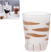 1 Pcs Cute Cat Paws Glass Tiger Paws Mug Office Coffee Mug Breakfast Milk Glass Cup Gift (a)