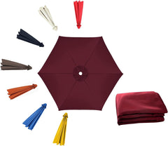 Patio Umbrella Canopy Cloth Replacement, Outdoor Market Table Yard Umbrella Top Covers with 6 Ribs, Garden Canopy Cover UV Sun Protection(Dark Topaz,2.5m/8ft)