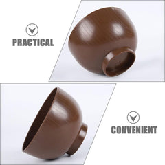 Unomor 1pcs Japanese Wood Grain Miso Bowl Small Reusable Soup and Rice Serving Bowl for Noodles for Home and Restaurant Use