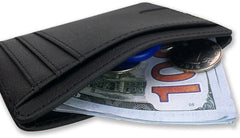 Portable RFID Blocking Card Holder, Pocket Wallets With ID Window, Minimalist Slim Coin Purse