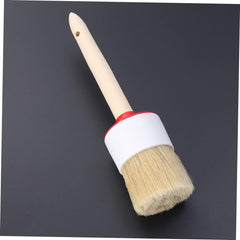 SUPVOX 4pcs Round Bristle Brush Wooden Handle Versatile for Oil Painting and Bbq for Watercolor Art