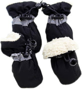 Leconpet Dog Shoes for Small Medium Dogs, Waterproof Pet Boots with Reflective Stripes for Rainy and Snowy Weather Outdoor Walking, Adjustable Elastic Straps, Reflective at Night, Black (Black, 2)