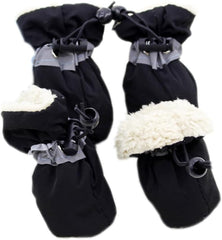 Leconpet Dog Shoes for Small Medium Dogs, Waterproof Pet Boots with Reflective Stripes for Rainy and Snowy Weather Outdoor Walking, Adjustable Elastic Straps, Reflective at Night, Black (Black, 2)