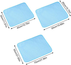 Summer Dog Cooling Mat,Washable Ice Silk Self Cool Pad for Small Medium Large Dogs Cats,Ice Silk Mat Cooling Blanket Cushion Breathable for Kennel, Sofa, Bed, Floor & Car Seats (M Grey)