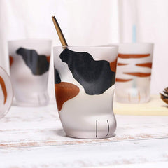 1 Pcs Cute Cat Paws Glass Tiger Paws Mug Office Coffee Mug Breakfast Milk Glass Cup Gift (a)