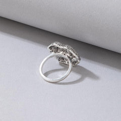 Vintage Lips Open Silver Ring, Women Fashion Jewelry Trendy Gift Accessories