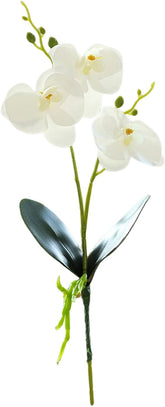 Artificial Plant, Artificial Fake Flowers, Vivid Appearance Non Withered Create Romantic Atmospheres Two Forks and Three Flowers Simulated Phalaenopsis Home Supplies White