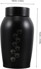 POPETPOP Stainless Steel Pet Urn Dog Cat Ashes Urn Multifunctional Memorial Box for Hair Teeth Ashes Elegant Pet Cremation Keepsake for Home Cemetery