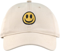 Smile Face Baseball Cap Adjustable Dad Hat, Unstructured Soft Crown, Cute Embroidered Hat for Men and Women