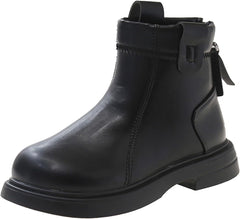 IWIHMIV Girls Riding Boots Kid Boots Toddler Girl Booties Kids Riding Boots Boys' Boots Girls Boys Ankle Boots Back Zipper Shoes