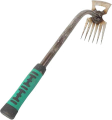 Weed Puller Tool with Dual Side Head 5 Teeth Metal Weed Remover with Extended Handle Hand Easy Removal Hand Weeder Tool for Digging and Shoveling