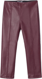 Mayoral Synthetic Leather Leggings for Girls BlackBerry