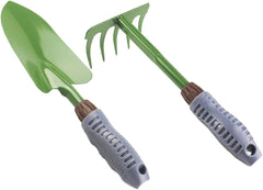 SUPVOX 2-Piece Children’s Garden Shovel and Hand Rake Tool Set Sturdy Iron Gardening Tools for Outdoor Planting Small Size for Boys and Girls for Gardening Activities