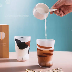 1 Pcs Cute Cat Paws Glass Tiger Paws Mug Office Coffee Mug Breakfast Milk Glass Cup Gift (a)