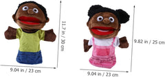 2pcs Family Member Hand Puppets for Interactive Storytelling Comfortable Plush for Enhance Motor Skills and Language Development for Parents