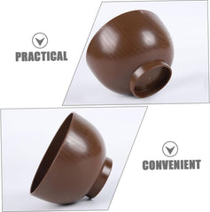 Cabilock 1pcs Wood Grain Japanese Soup Bowl Noodle Bowls Unbreakable for Rice Breakfast