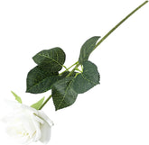 Artificial Fake Flowers, Artificial Plant, with Green Leaves Realistic Looking Multiple Layers Petals Real Touch Rose Branch Stem Simulation Flower Decoration Home Decor White
