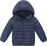 Valcatch Kids Boys Girls Puffer Jackets Hooded Winter Coat with Zipper Pockets Warm Down Coat Padded Full Zip Snow Outerwear