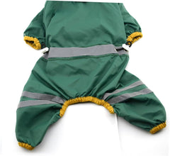 DOITOOL 3pcs PVC Dog Raincoat Breathable Pet Rain Jacket for Small to Dogs and Puppies Dark Green Single-Layer Design Comfortable Fit Elastic Legs and Cuffs