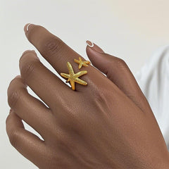 Bold Gold Statement Ring for Women Dainty Beachy Summer Jewelry Stackable Ring Vacation Accessories Party Jewelry Gifts for Her