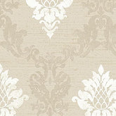 CONCORD WALLCOVERINGS ™ Silk Impressions 2, Contemporary Floral Bordo, Beige Wallpaper Sample
