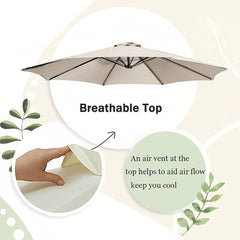 Outdoor Table Market Yard Umbrella Canopy Replacement Top Cover, 6 Ribs 8 Ribs Parasol Replacement Cloth, 6.5ft 7.5ft 8ft 9ft 10ft UV Protection Replacement Umbrella Fabric(Khaki,8ribs/2m(6.5ft))