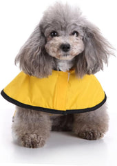 Angoily 2pcs Pet Dog Reflective Raincoat Hooded Rain Jacket for Small Dogs Yellow for Outdoor Walking Running and Spring Use