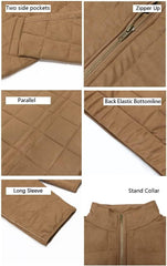 SAUKOLE Womens Winter Dolman Long Sleeve Full-Zip Quilted Jacket Coat Warm Outerwear