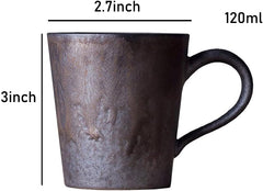 123Arts Ceramic Retro Rust Style Coffee Mug Teacup Set with Saucer,120ml